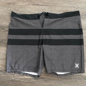 Hurley Men's Charcoal and Black Board Shorts